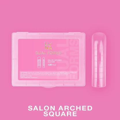 LUNAmoon Upper Nail Forms Salon Arched Square, formes supérieures réutilisables pour extensions d’ongles professionnelles, lot de 120 pièces.