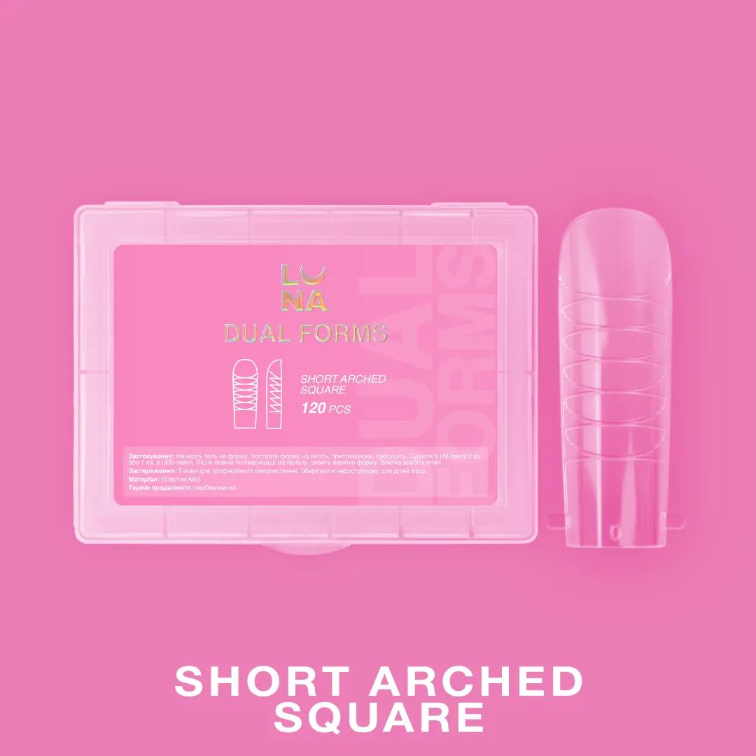LUNAmoon Upper Nail Forms Short Arched Square, formes supérieures réutilisables pour extensions d’ongles professionnelles, lot de 120 pièces.