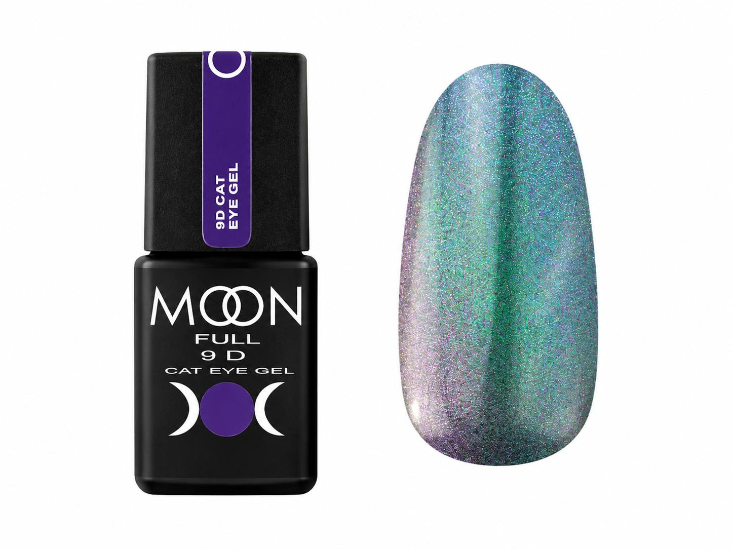 Moon Full 9D Cat Eye Gel CE #03 vernis semi-permanent magnétique avec effet œil de chat multidimensionnel et reflets profonds.