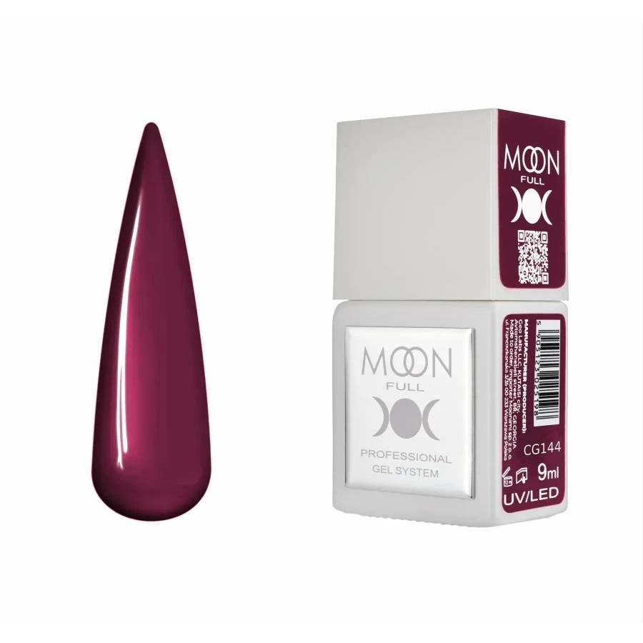Moon Full Color CG 144 vernis semi-permanent haute pigmentation avec longue tenue, brillance miroir et formule sans HEMA ni TPO.
