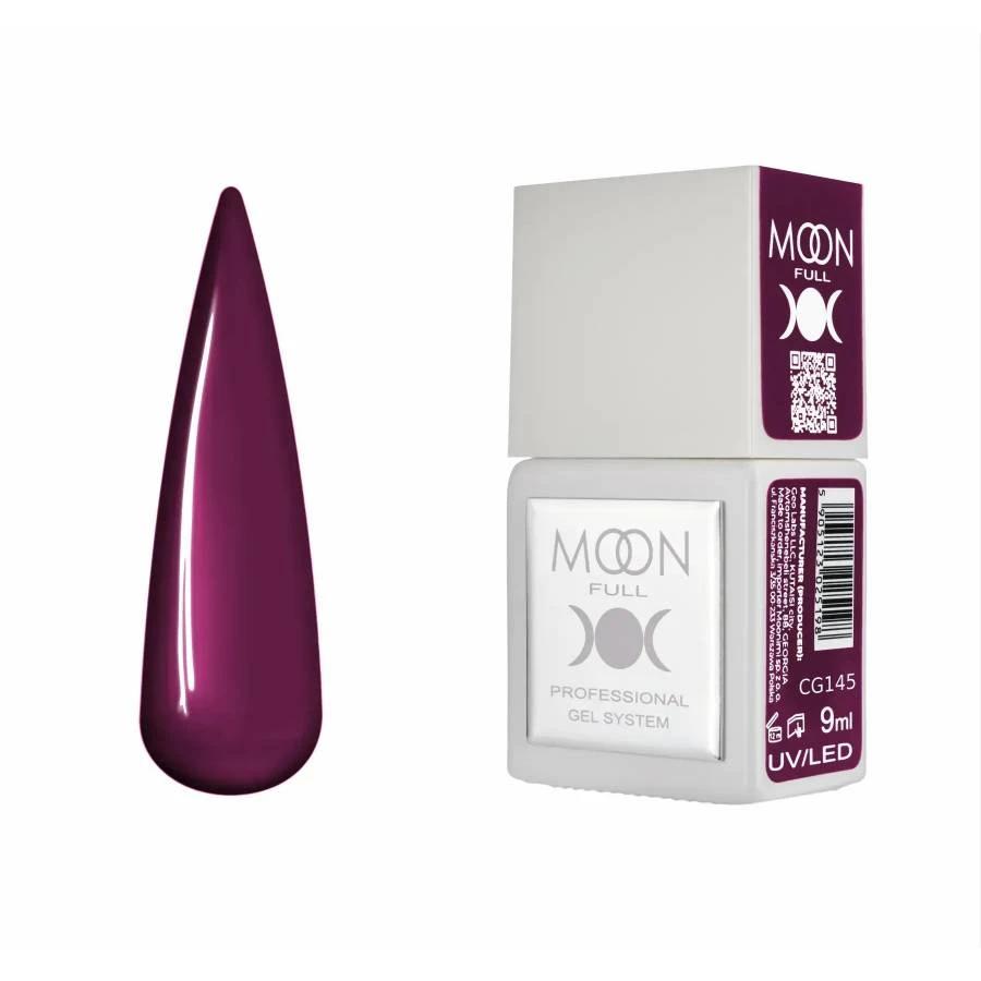 Moon Full Color CG 145 vernis semi-permanent haute pigmentation avec longue tenue, brillance miroir et formule sans HEMA ni TPO.