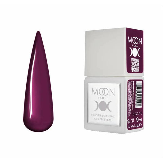 Moon Full Color CG 145 vernis semi-permanent haute pigmentation avec longue tenue, brillance miroir et formule sans HEMA ni TPO.