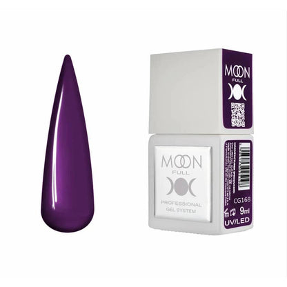 Moon Full Color CG 168 vernis semi-permanent haute pigmentation avec longue tenue, brillance miroir et formule sans HEMA ni TPO.