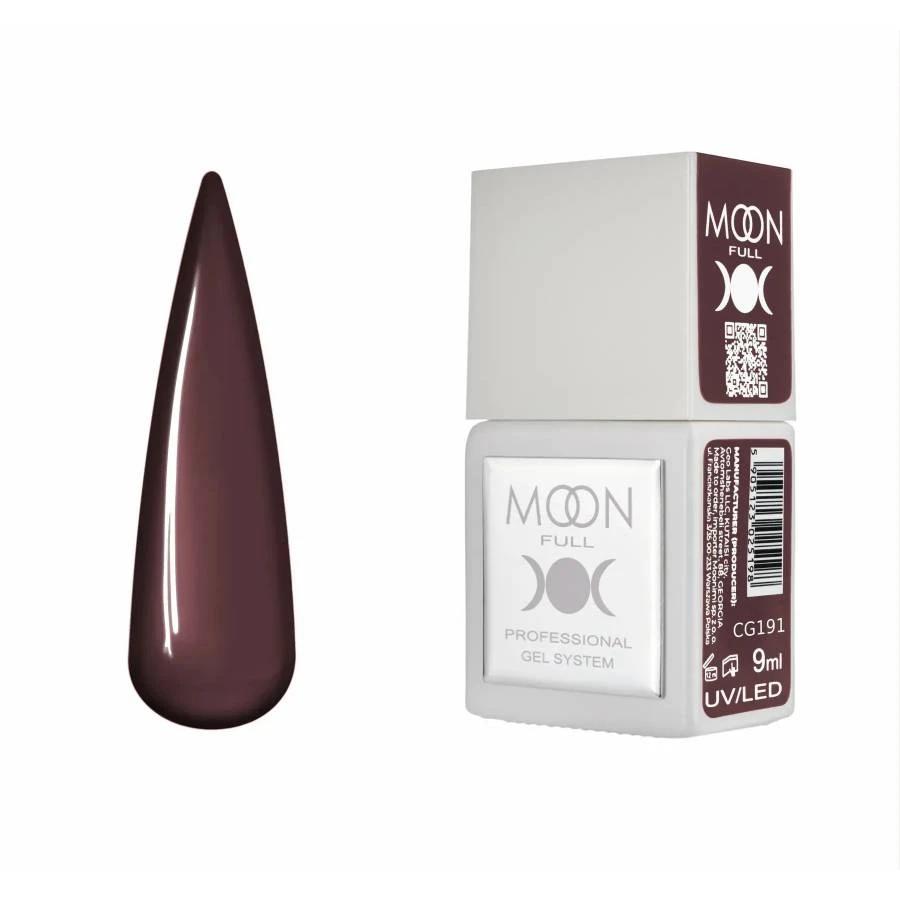 Moon Full Color CG 191 vernis semi-permanent haute pigmentation avec longue tenue, brillance miroir et formule sans HEMA ni TPO.