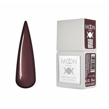 Moon Full Color CG 191 vernis semi-permanent haute pigmentation avec longue tenue, brillance miroir et formule sans HEMA ni TPO.