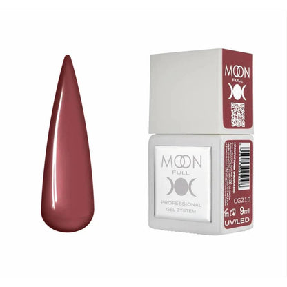 Moon Full Color CG 210 vernis semi-permanent haute pigmentation avec longue tenue, brillance miroir et formule sans HEMA ni TPO.