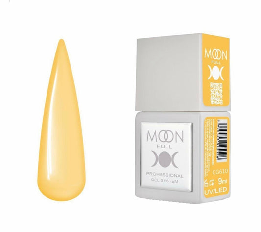 Moon Full Color CG 610 vernis semi-permanent haute pigmentation avec longue tenue, brillance miroir et formule sans HEMA ni TPO.
