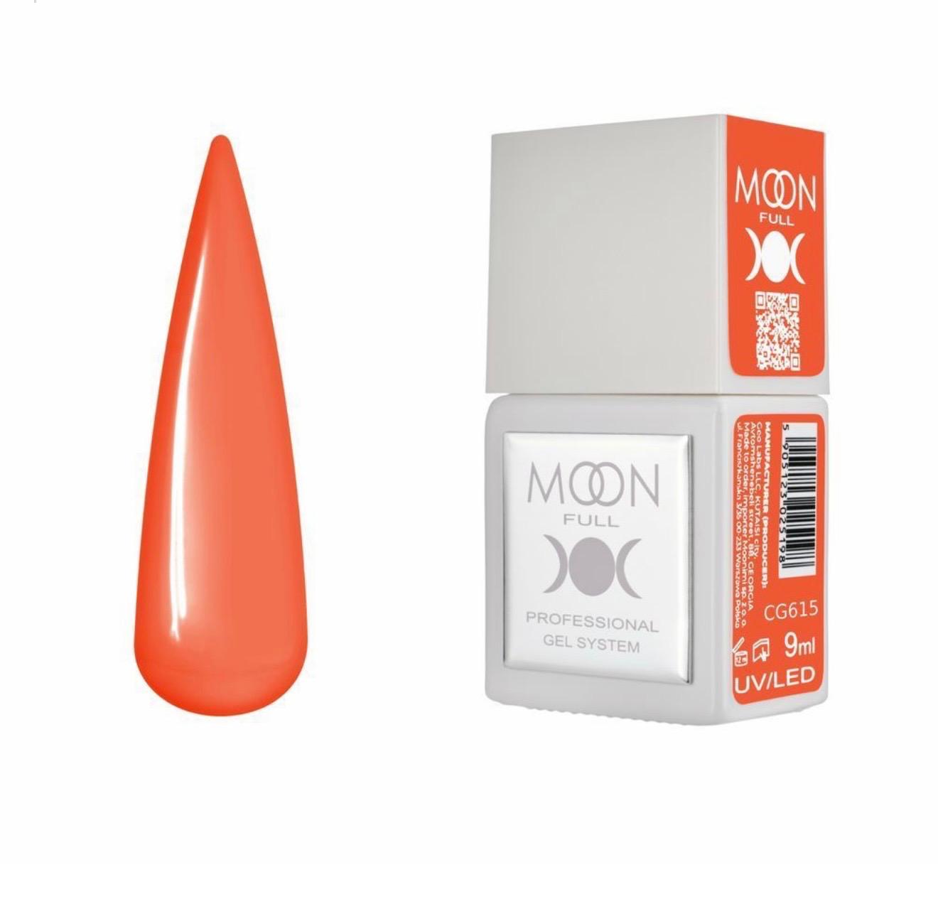 Moon Full Color CG615 vernis semi-permanent haute pigmentation avec longue tenue, brillance miroir et formule sans HEMA ni TPO.