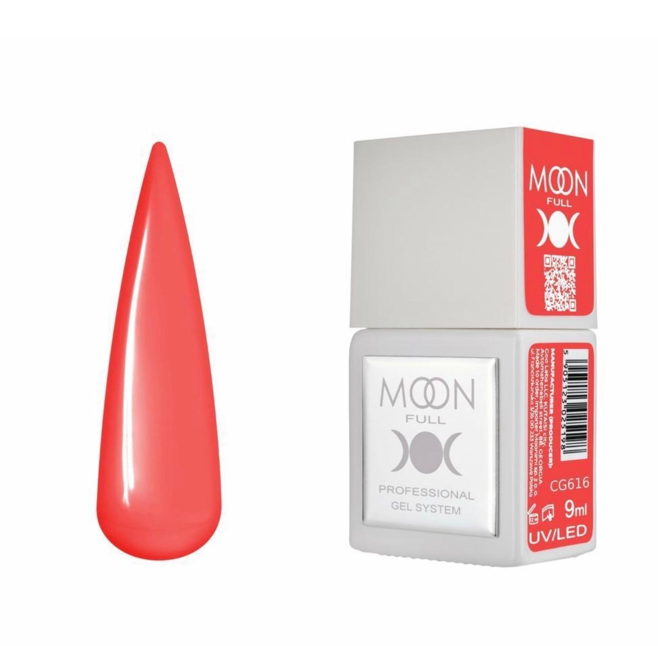 Moon Full Color CG616 vernis semi-permanent haute pigmentation avec longue tenue, brillance miroir et formule sans HEMA ni TPO.