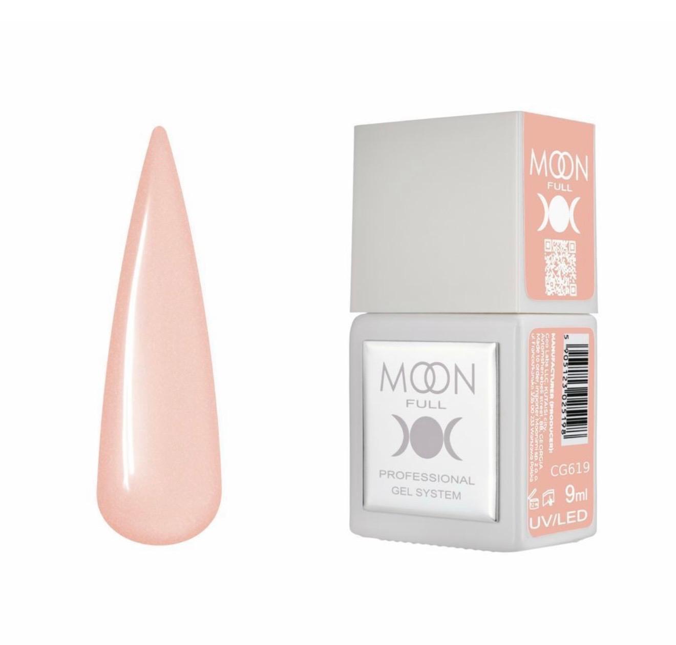 Moon Full Color CG619 vernis semi-permanent haute pigmentation avec longue tenue, brillance miroir et formule sans HEMA ni TPO.