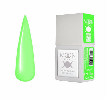 Moon Full Color CG701 vernis semi-permanent haute pigmentation avec longue tenue, brillance miroir et formule sans HEMA ni TPO.