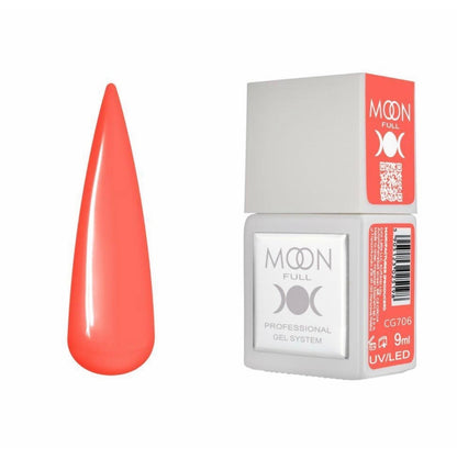 Moon Full Color CG706 vernis semi-permanent haute pigmentation avec longue tenue, brillance miroir et formule sans HEMA ni TPO.