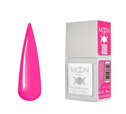 Moon Full Color CG710 vernis semi-permanent haute pigmentation avec longue tenue, brillance miroir et formule sans HEMA ni TPO.