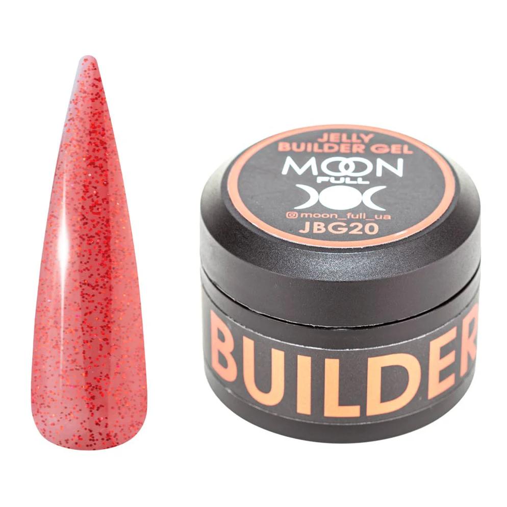 Moon Full Jelly Builder Gel JBG 20 gel de construction à texture jelly pour extension, renforcement et modelage des ongles, sans TPO ni HEMA.