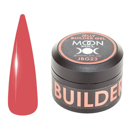 Moon Full Jelly Builder Gel JBG 23 gel de construction à texture jelly pour extension, renforcement et modelage des ongles, sans TPO ni HEMA.