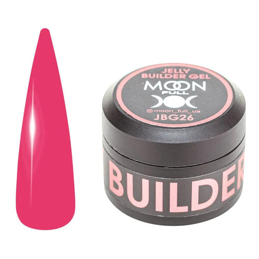 Moon Full Jelly Builder Gel JBG 26 gel de construction à texture jelly pour extension, renforcement et modelage des ongles, sans TPO ni HEMA.