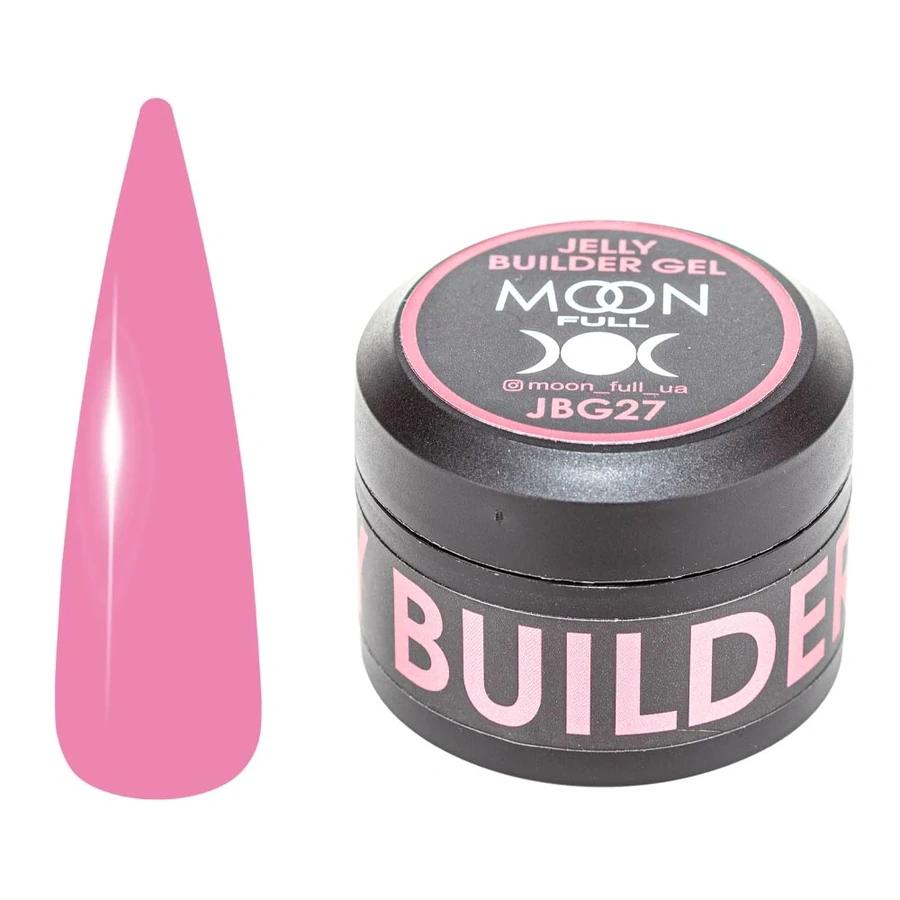 Moon Full Jelly Builder Gel JBG 27 gel de construction à texture jelly pour extension, renforcement et modelage des ongles, sans TPO ni HEMA.