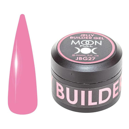 Moon Full Jelly Builder Gel JBG 27 gel de construction à texture jelly pour extension, renforcement et modelage des ongles, sans TPO ni HEMA.