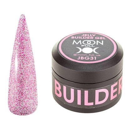 Moon Full Jelly Builder Gel JBG 31 gel de construction à texture jelly pour extension, renforcement et modelage des ongles, sans TPO ni HEMA.