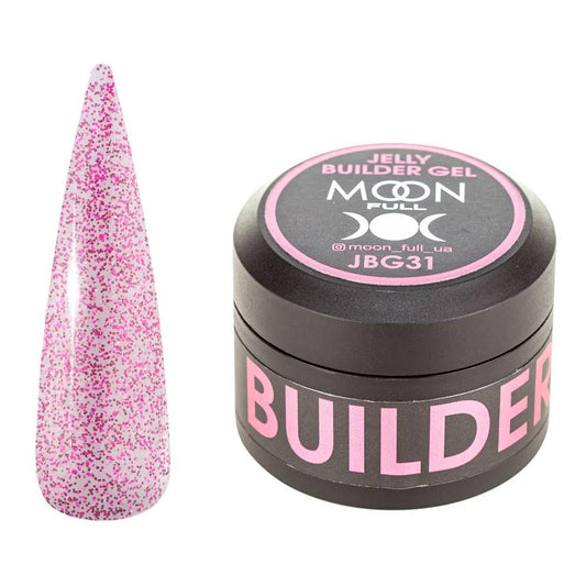 Moon Full Jelly Builder Gel JBG 31 gel de construction à texture jelly pour extension, renforcement et modelage des ongles, sans TPO ni HEMA.