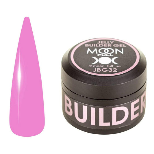 Moon Full Jelly Builder Gel JBG 32 gel de construction à texture jelly pour extension, renforcement et modelage des ongles, sans TPO ni HEMA.