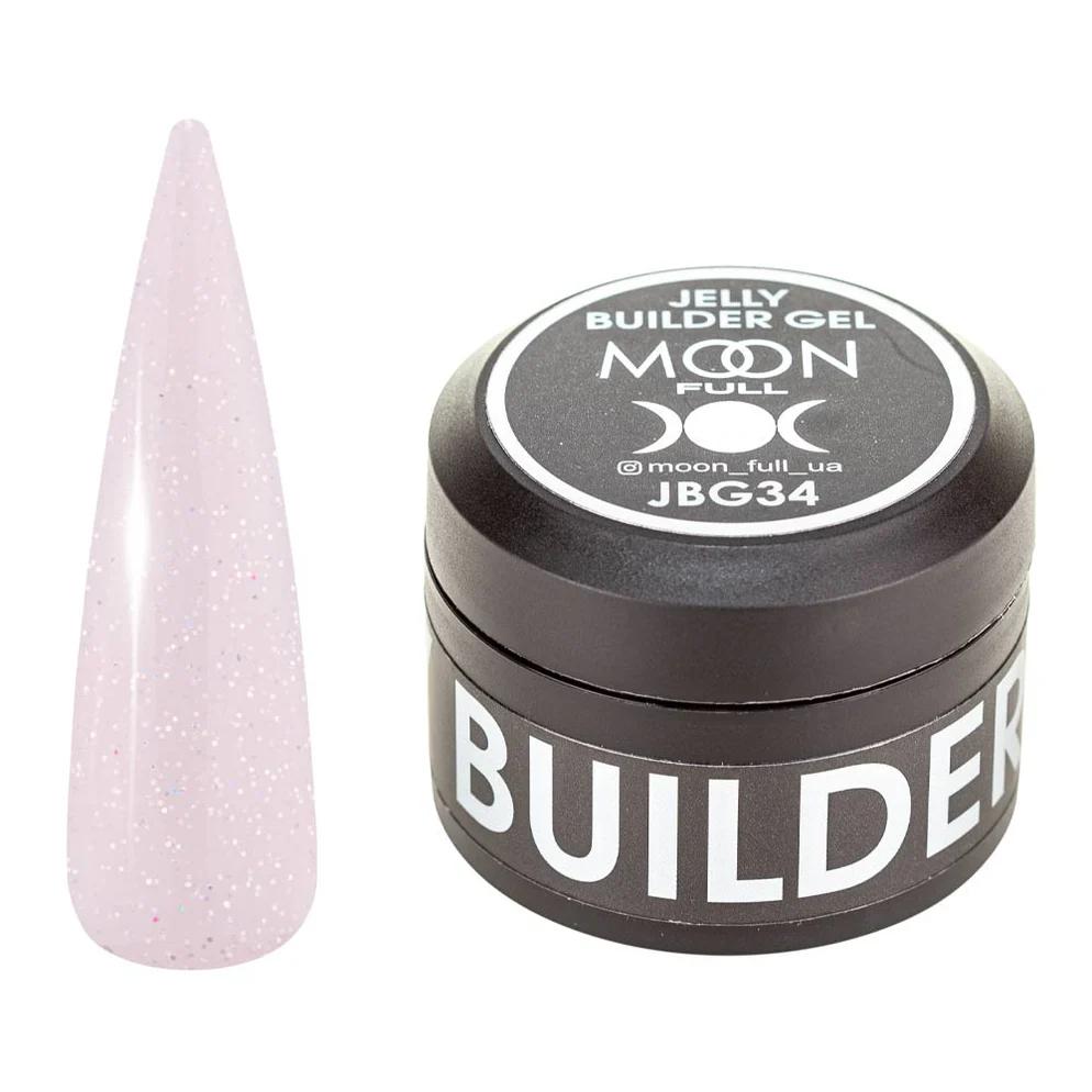 Moon Full Jelly Builder Gel JBG 34 gel de construction à texture jelly pour extension, renforcement et modelage des ongles, sans TPO ni HEMA.