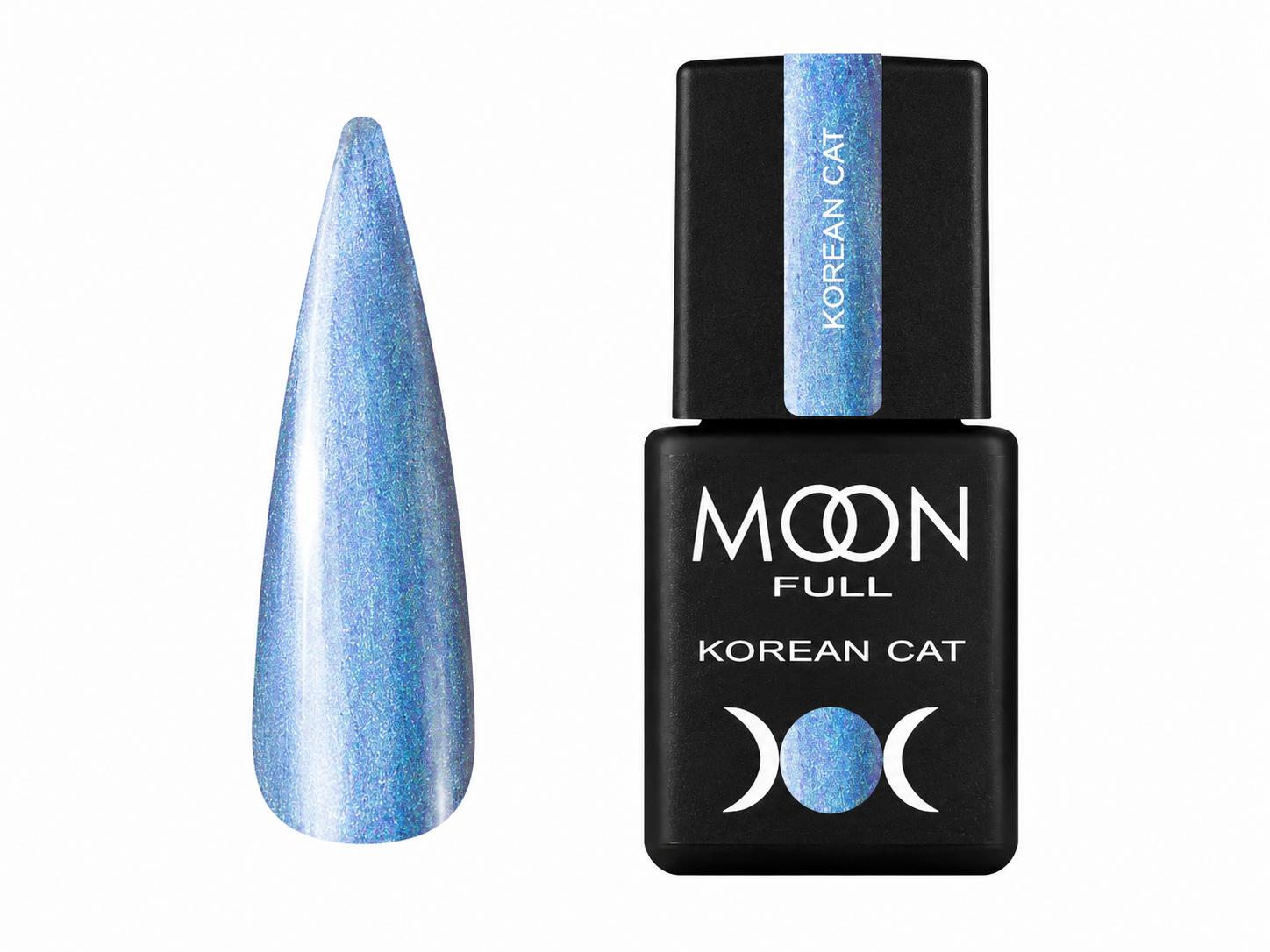 Moon Full Korean Cat N°02 vernis semi-permanent magnétique effet œil de chat avec reflets profonds et particules scintillantes.