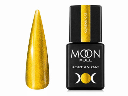 Moon Full Korean Cat N°03 vernis semi-permanent magnétique effet œil de chat avec reflets profonds et particules scintillantes.