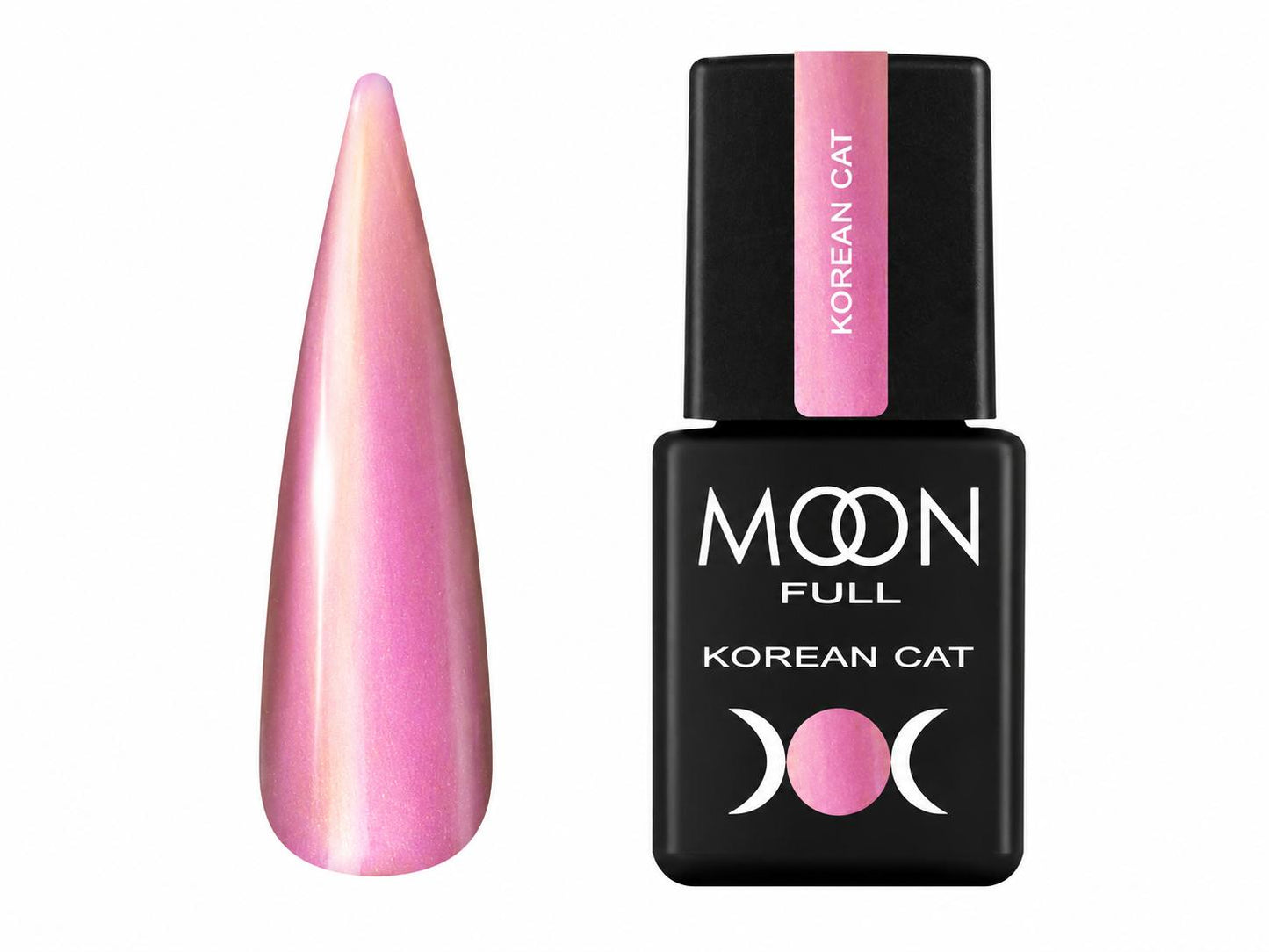 Moon Full Korean Cat N°06 vernis semi-permanent magnétique effet œil de chat avec reflets profonds et particules scintillantes.
