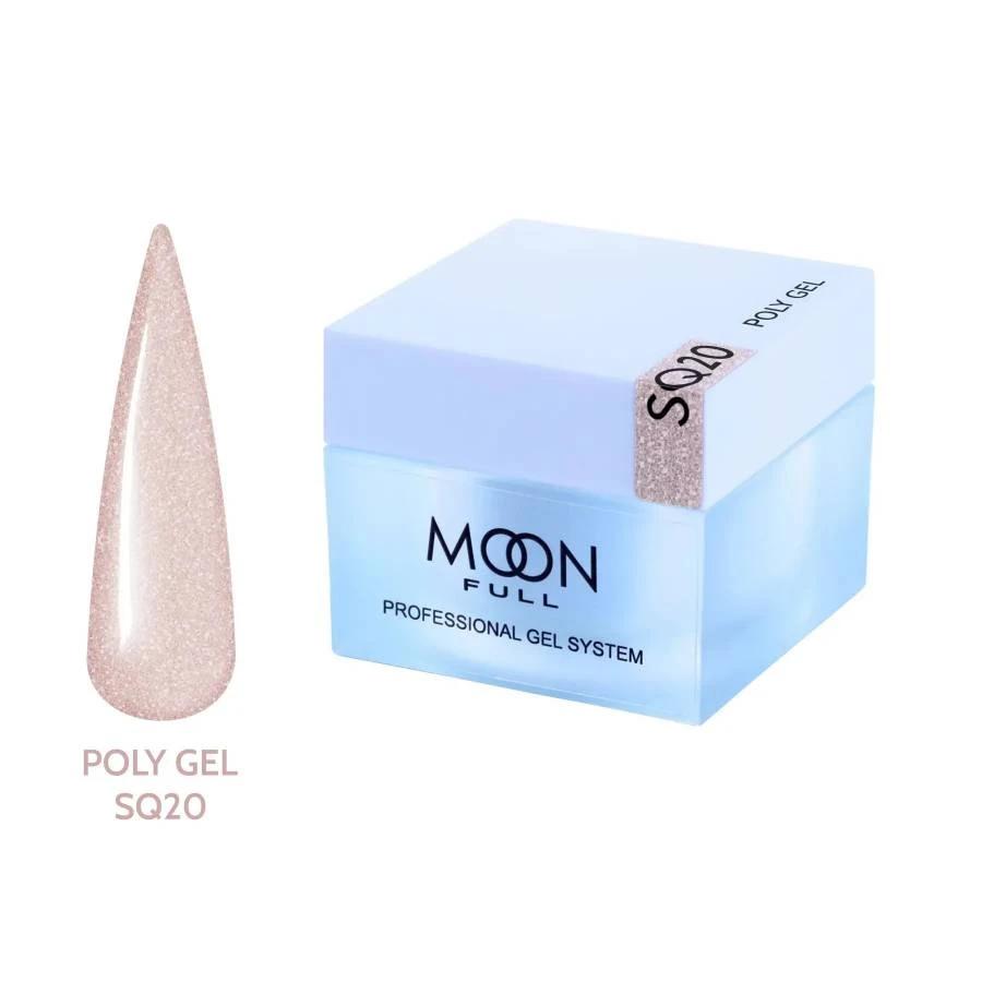 Moon Full Poly Gel SQ n°20 polygel professionnel pour le modelage, le renforcement et la réparation des ongles, sans HEMA ni TPO.