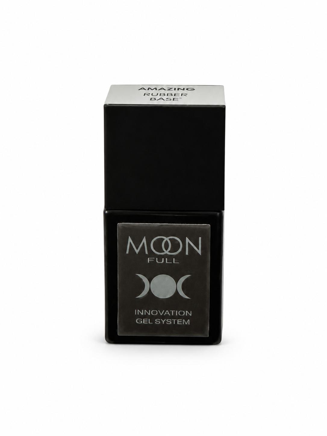 Moon Full Rubber Base transparente 12ml sans HEMA ni TPO pour le renforcement, le nivellement et la préparation professionnelle des ongles.