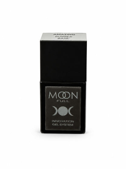 Moon Full Rubber Base transparente 12ml sans HEMA ni TPO pour le renforcement, le nivellement et la préparation professionnelle des ongles.