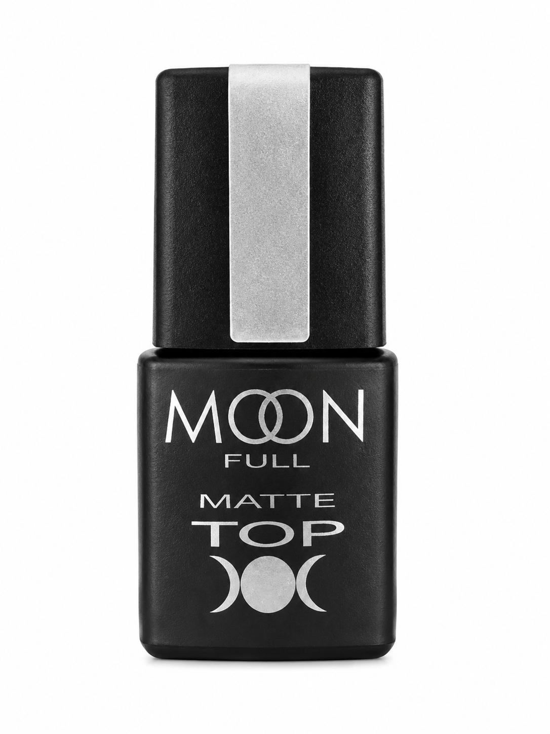 Moon Full Top Matte top coat professionnel à effet mat, HEMA FREE et TPO FREE, pour vernis semi-permanent.