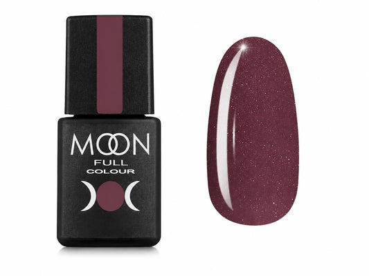 Moon Full Vernis Semi-Permanent N°194 brun scintillant avec sous-ton violet et paillettes, flacon de 8 ml.