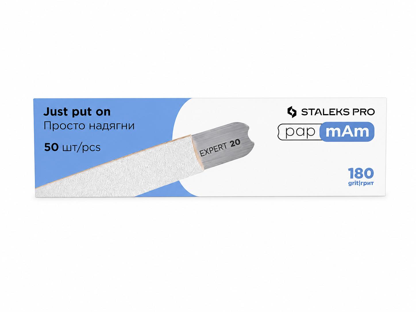 Recharges jetables papmAm STALEKS PRO Expert White 180 grit 140 × 20 mm, 50 pièces