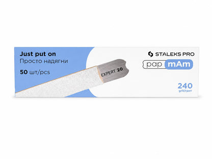 Recharges jetables papmAm STALEKS PRO Expert White 240 grit 140 × 20 mm, 50 pièces