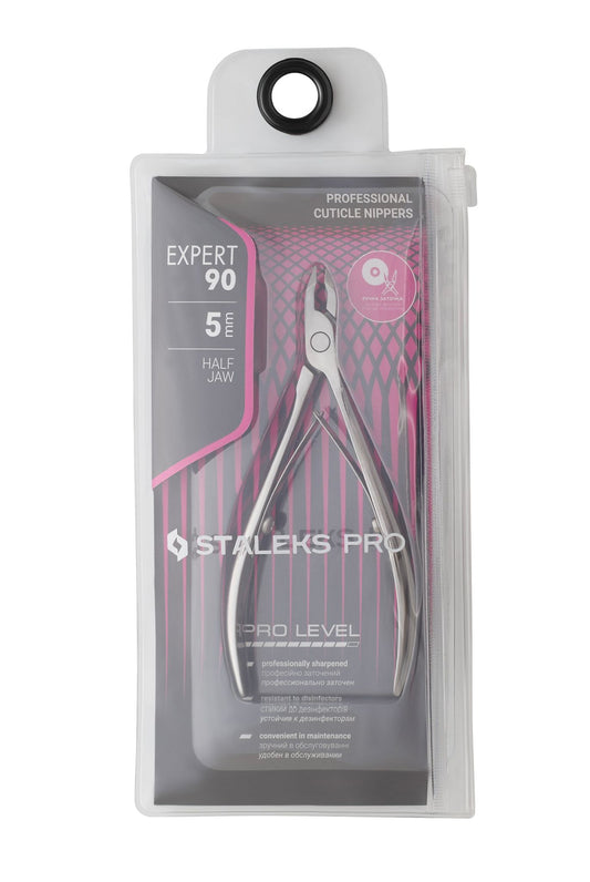 Pince à cuticules STALEKS PRO EXPERT 90 avec lames de 5 mm en acier inoxydable professionnel