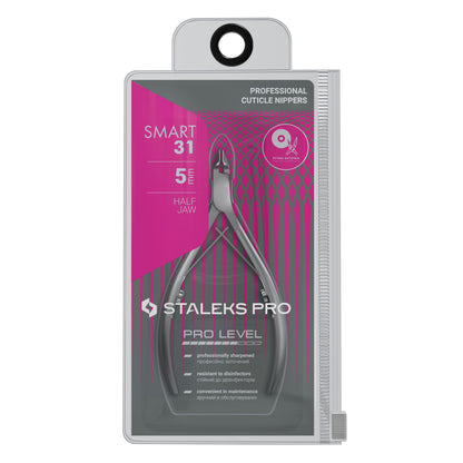 Pince à cuticules STALEKS PRO SMART 31 avec lames de 5 mm en acier inoxydable professionnel