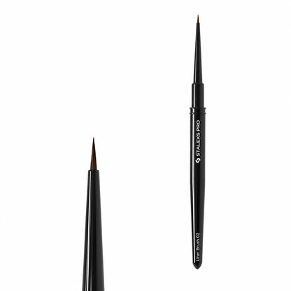 Pinceau liner fin STALEKS PRO EXPERT NBE-02 avec fibres synthétiques 1 x 5 mm pour nail art, French manucure et dessins de précision