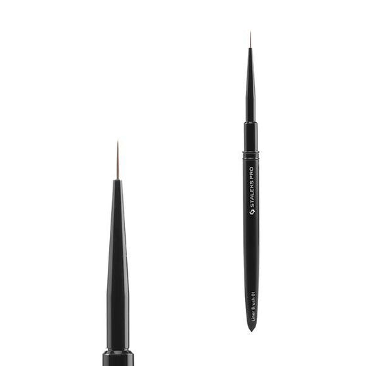 Pinceau liner STALEKS PRO EXPERT NBE-01 avec pointe fine en nylon de 7 mm pour nail art, French manucure et dessins de précision