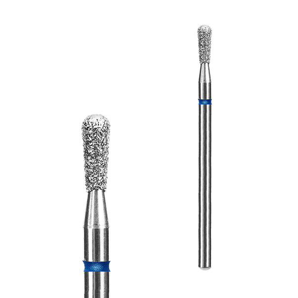Fraise diamantée STALEKS EXPERT FA120B023/5 forme allumette bleue 2,3 mm pour le traitement des cuticules, sillons latéraux, fissures et callosités en manucure et pédicure.