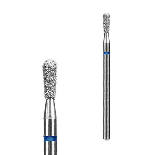 Fraise diamantée STALEKS EXPERT FA120B023/5 forme allumette bleue 2,3 mm pour le traitement des cuticules, sillons latéraux, fissures et callosités en manucure et pédicure.