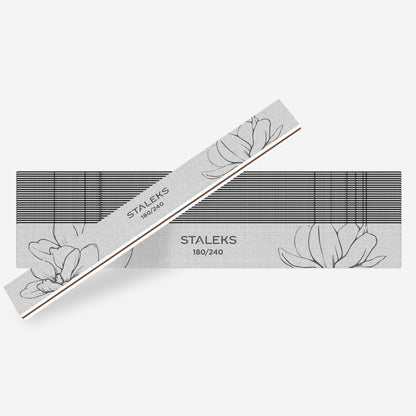 Lime minérale jetable STALEKS PRO EXPERT 20 droite 180/240 grit pour manucure et pédicure professionnelles, lot de 25 pièces.