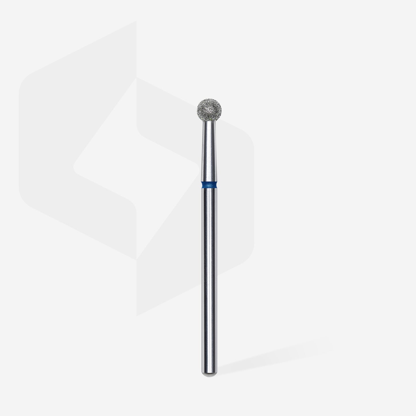 Fraise diamantée boule STALEKS PRO EXPERT FA01B035 diamètre 3,5 mm avec abrasivité moyenne bleue pour le traitement professionnel de la cuticule et les soins de pédicure.