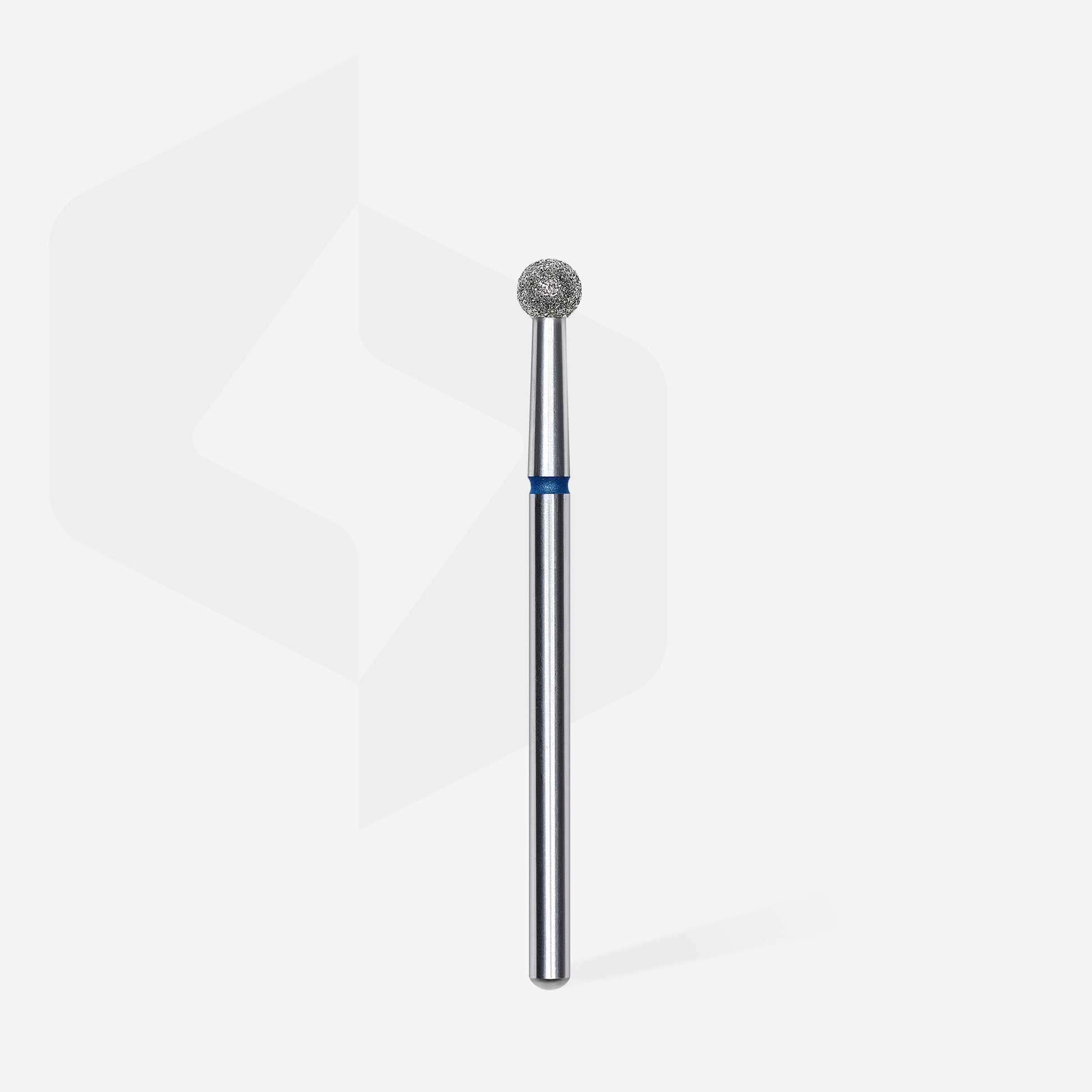 Fraise diamantée boule STALEKS PRO EXPERT FA01B035 diamètre 3,5 mm avec abrasivité moyenne bleue pour le traitement professionnel de la cuticule et les soins de pédicure.
