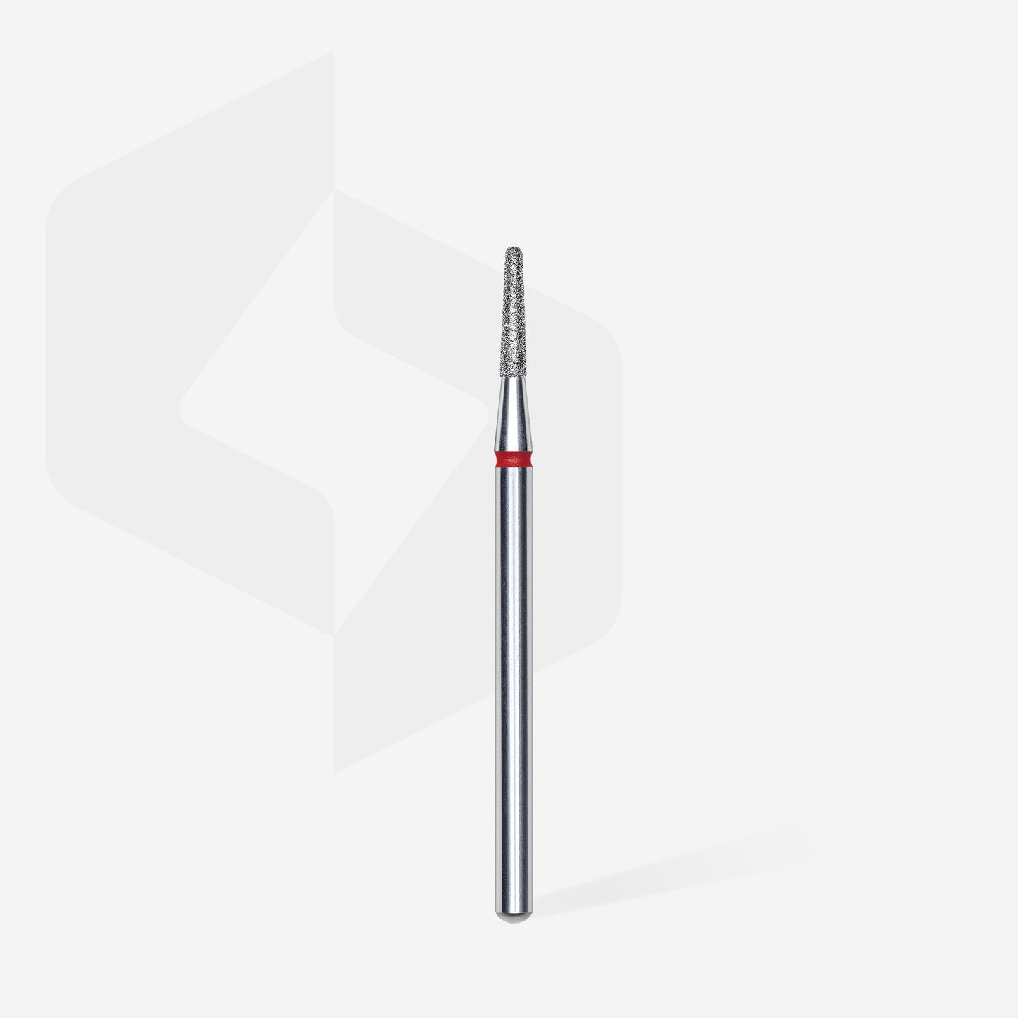 Fraise diamantée cône tronqué STALEKS PRO EXPERT FA70R018/8 diamètre 1,8 mm avec abrasivité fine rouge pour la manucure et la pédicure professionnelles.