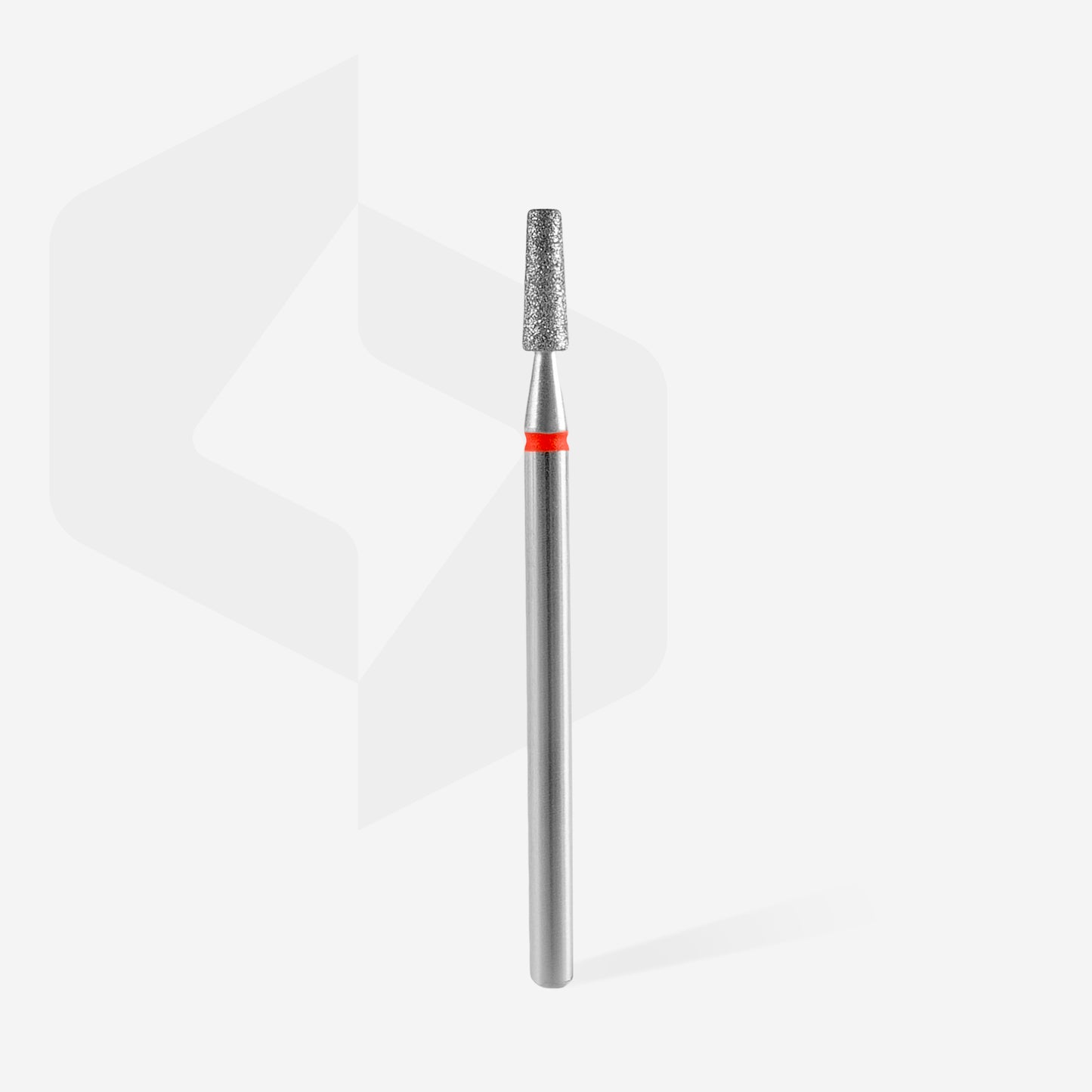 Fraise diamantée STALEKS PRO EXPERT FA70R025/8 forme cône tronqué rouge 2,5 mm pour le travail délicat des cuticules, des replis latéraux et des soins professionnels des ongles.