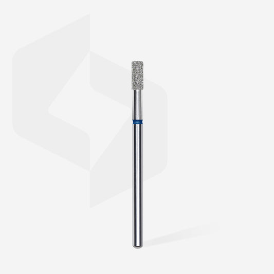 Fraise diamantée STALEKS PRO EXPERT FA20B025/6 forme cylindre arrondi bleu 2,5 mm pour la correction des ongles, le travail du bord libre et les soins professionnels de pédicure.