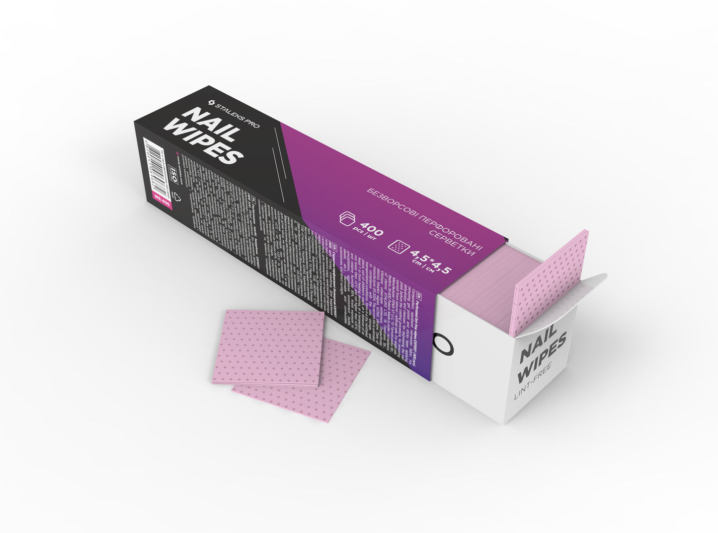 Serviettes sans peluches perforées STALEKS PRO EXPERT – 400 pièces, absorbantes et idéales pour la manucure professionnelle.