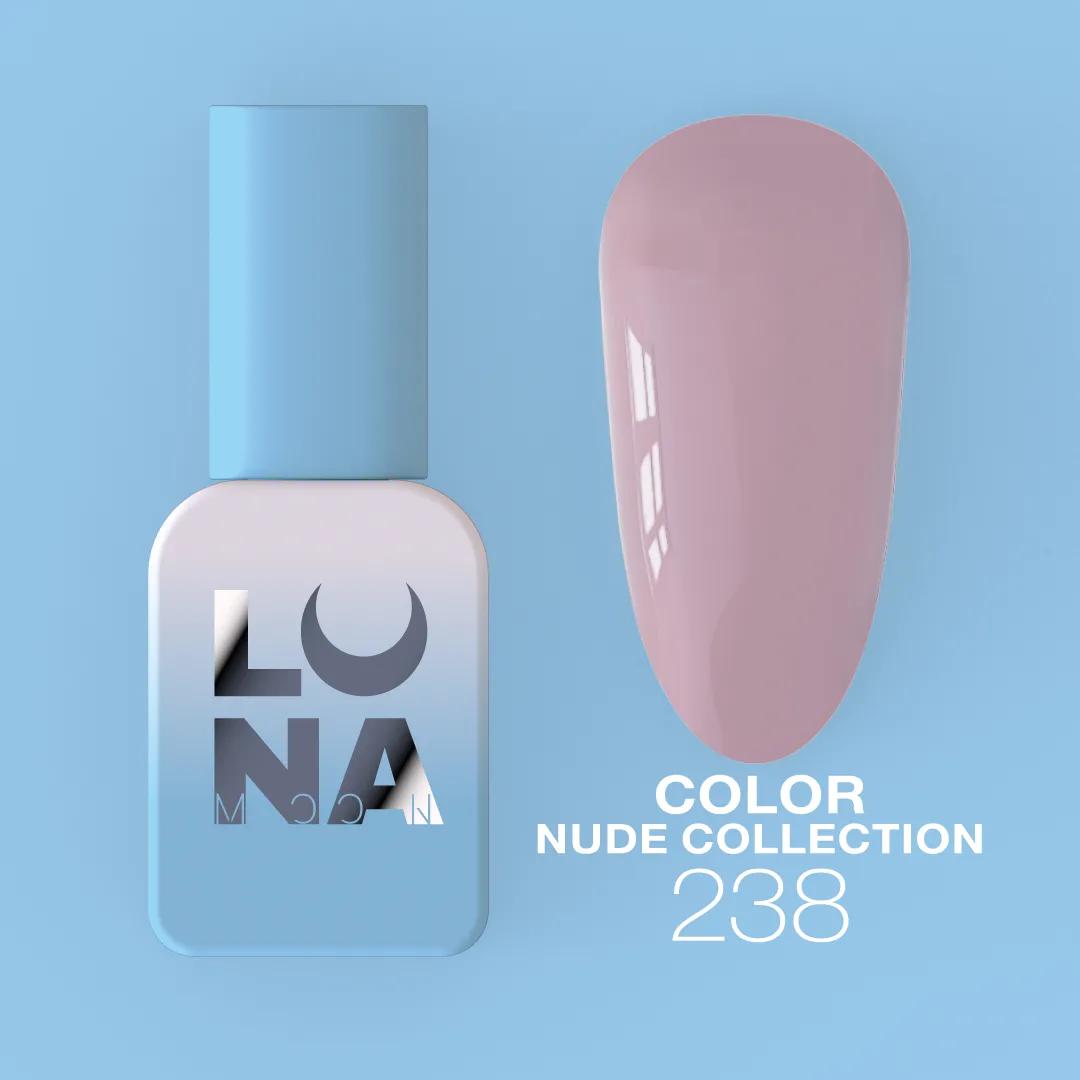 Vernis semi-permanent Color №238 hautement pigmenté avec texture auto-égalisante et finition brillante pour manucure professionnelle.